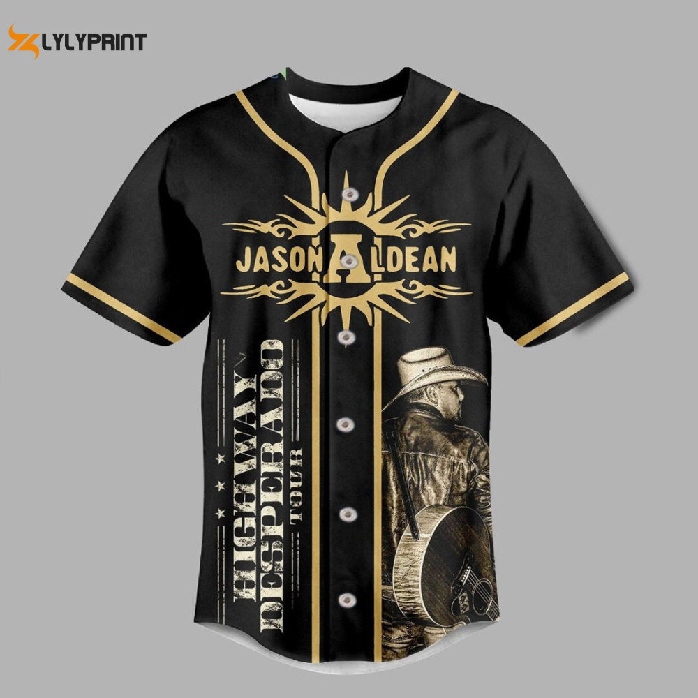 Jason Aldean Try That In A Small Town Highway Desperado Tour Baseball Jersey - lylyprint.com baseball jersey product view 2