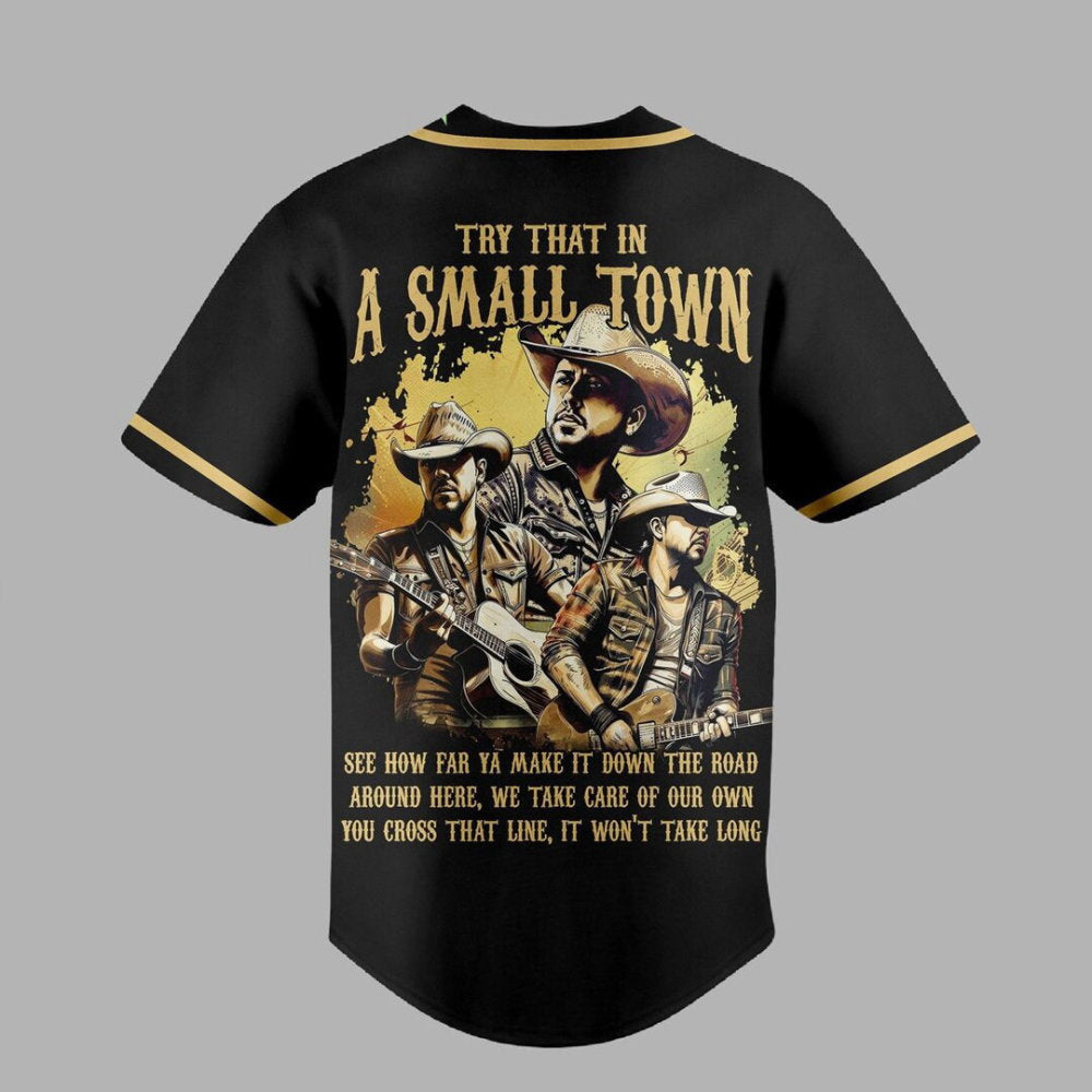 Jason Aldean Try That In A Small Town Highway Desperado Tour Baseball Jersey - lylyprint.com baseball jersey product view 3