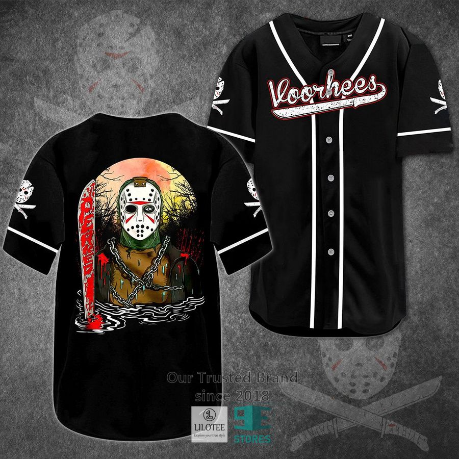 Jason Voorhees Black Horror Movie Baseball Jersey baseball jersey product view 1