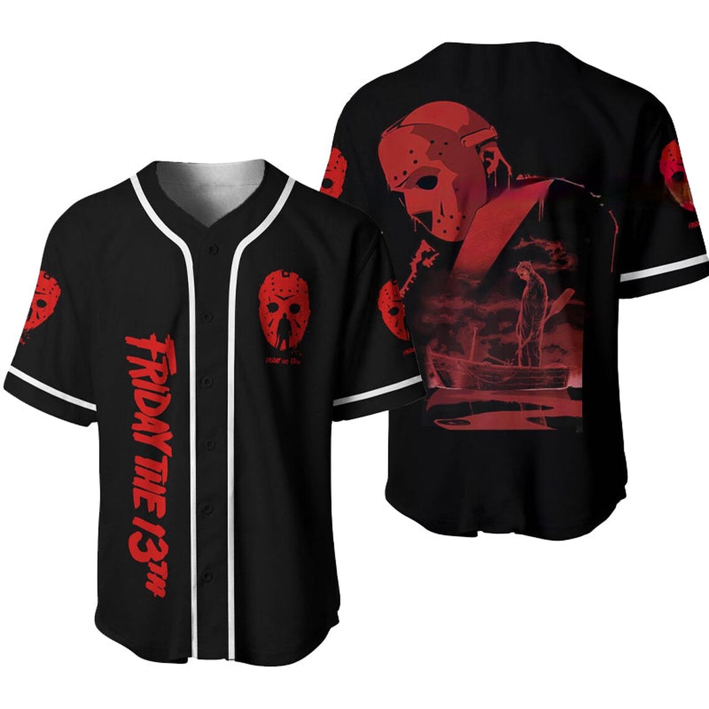 Jason Voorhees Crystal Lake Baseball Jersey - Gift for Men Women - Gift for Men Women - lylyprint.com baseball jersey product view 2