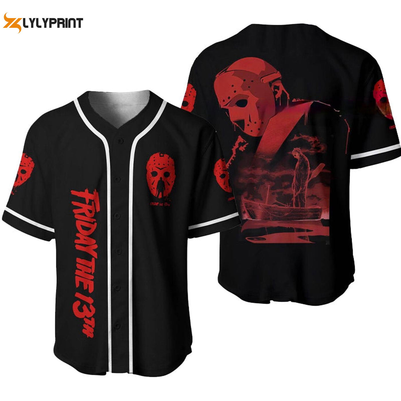 Jason Voorhees Crystal Lake Baseball Jersey - Gift for Men Women - Gift for Men Women - lylyprint.com baseball jersey product view 1