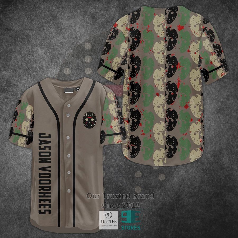 Jason Voorhees Faces Horror Movie Baseball Jersey baseball jersey product view 1