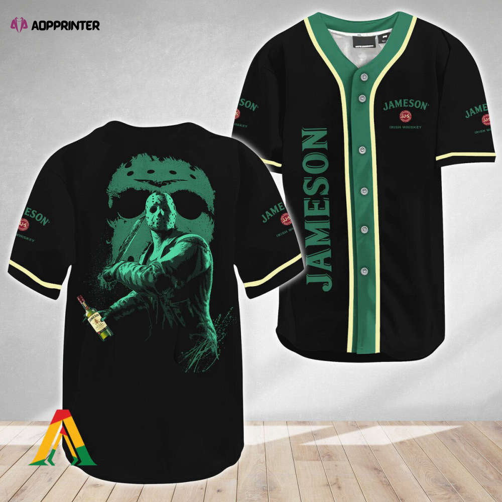 Jason Voorhees Friday The 13th Jameson Whiskey Baseball Jersey baseball jersey product view 1
