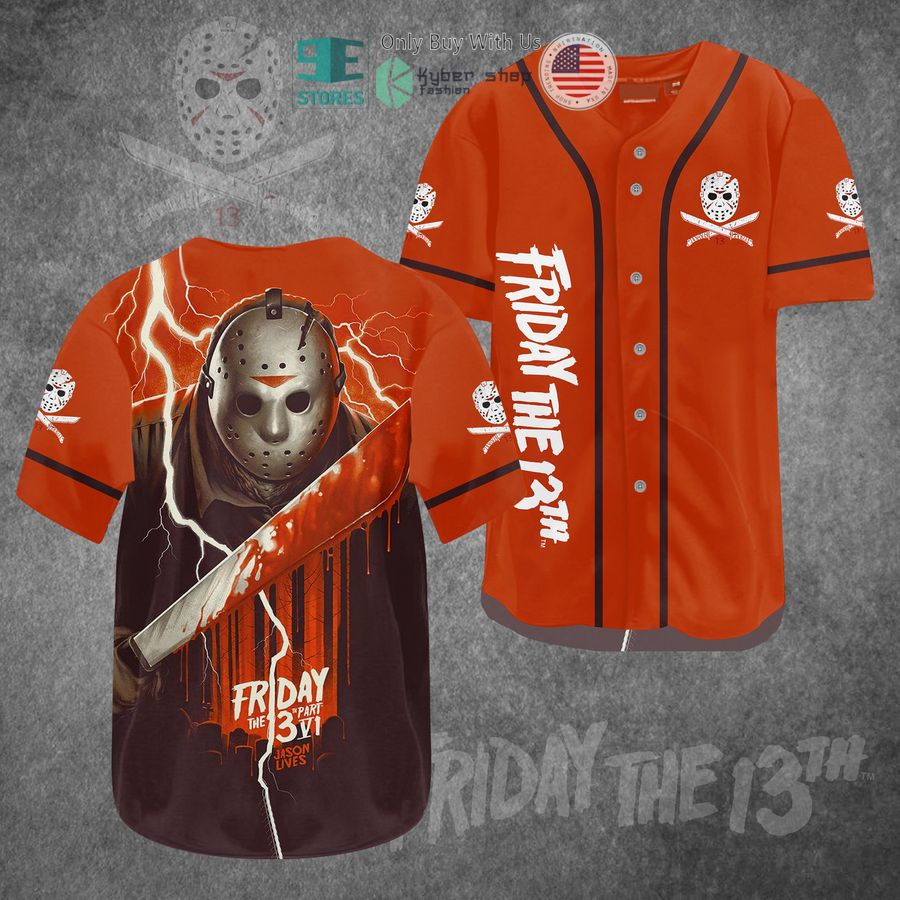 BEST Jason Voorhees Friday the 13th red Baseball Jersey baseball jersey product view 1