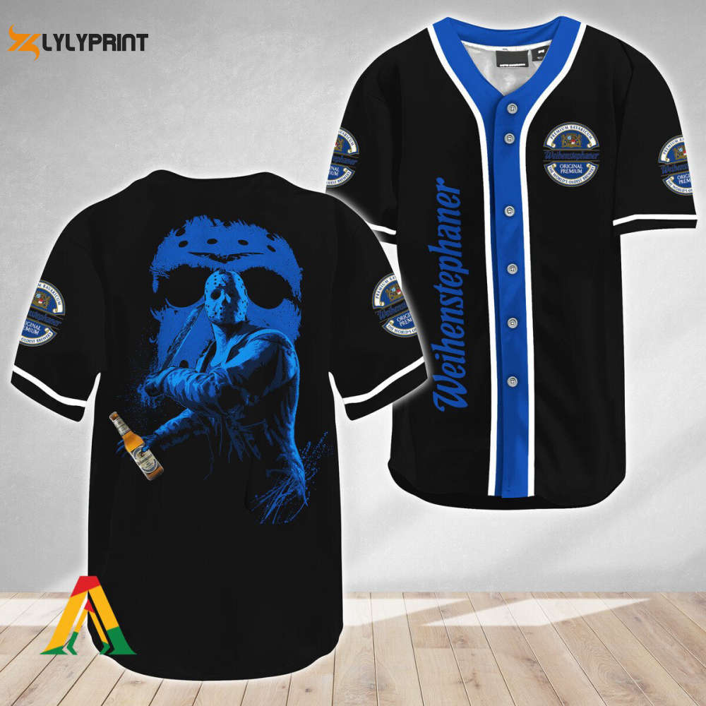 Jason Voorhees Friday The 13th Weihenstephaner Baseball Jersey - Gift for Men Women - lylyprint.com baseball jersey product view 1