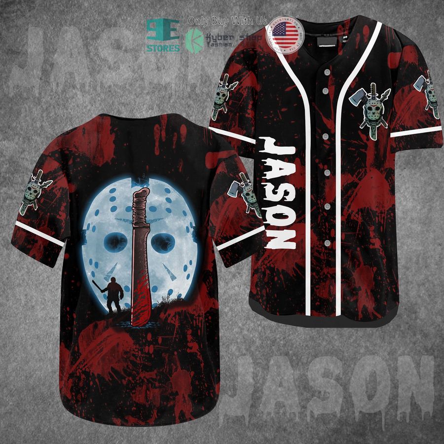 BEST Jason Voorhees Knife Blood Baseball Jersey baseball jersey product view 1