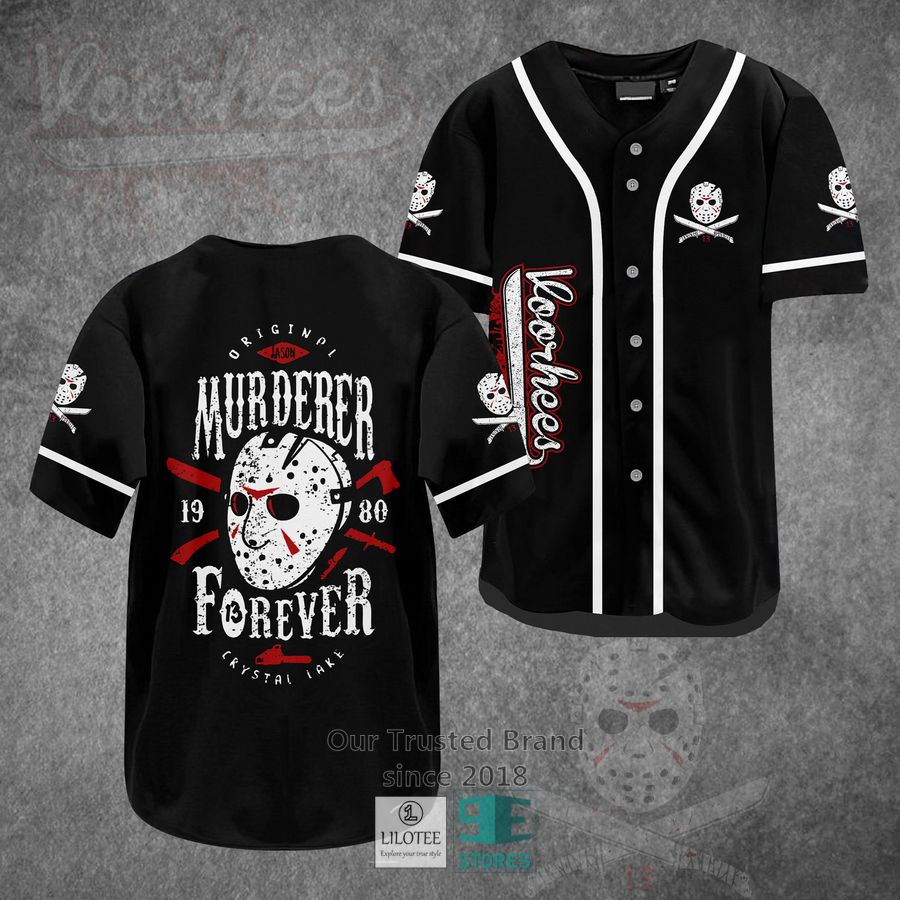Jason Voorhees Murderer Horror Movie Baseball Jersey baseball jersey product view 1