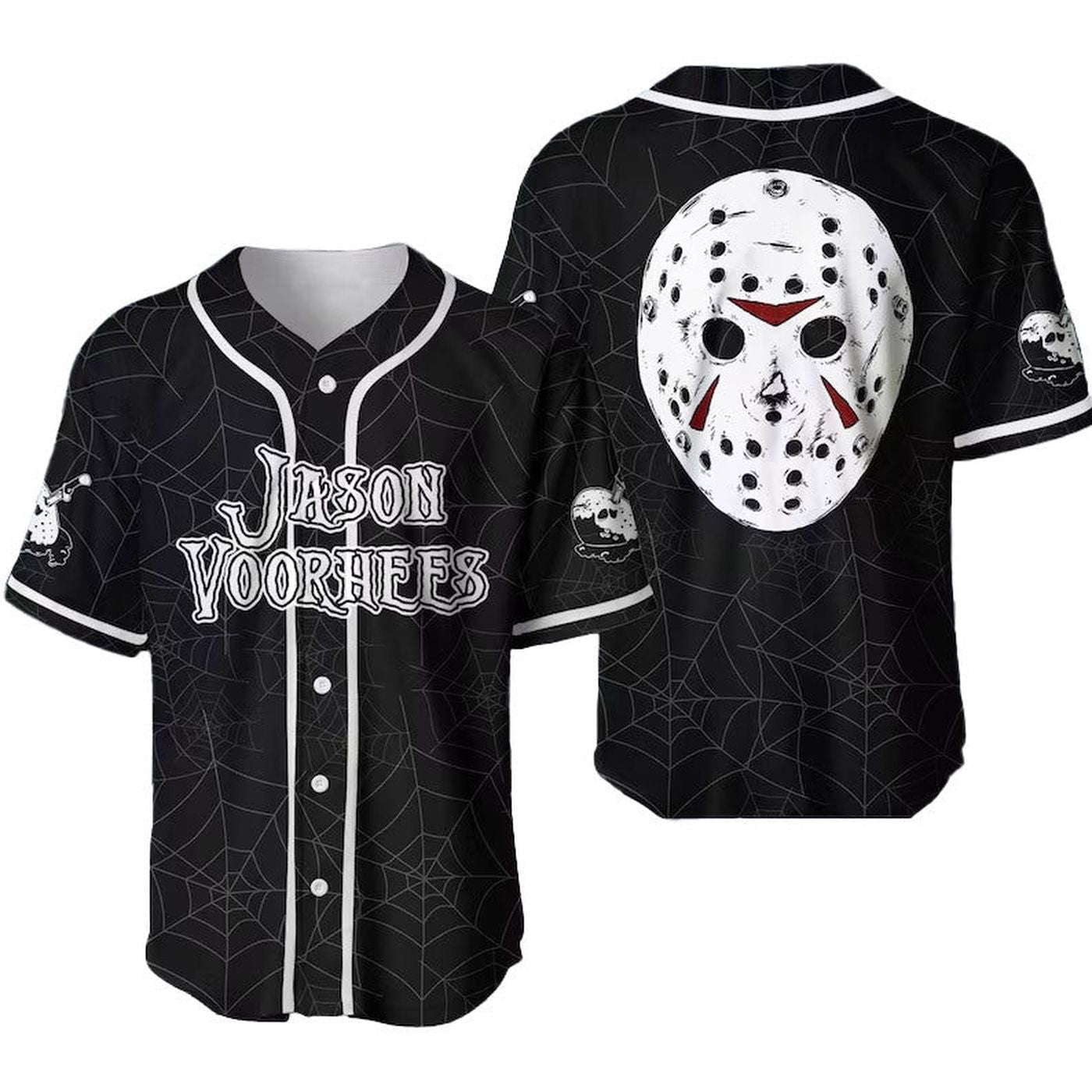 Jason Voorhees Spider Baseball Jersey - Gift for Men Women - Gift for Men Women - lylyprint.com baseball jersey product view 2