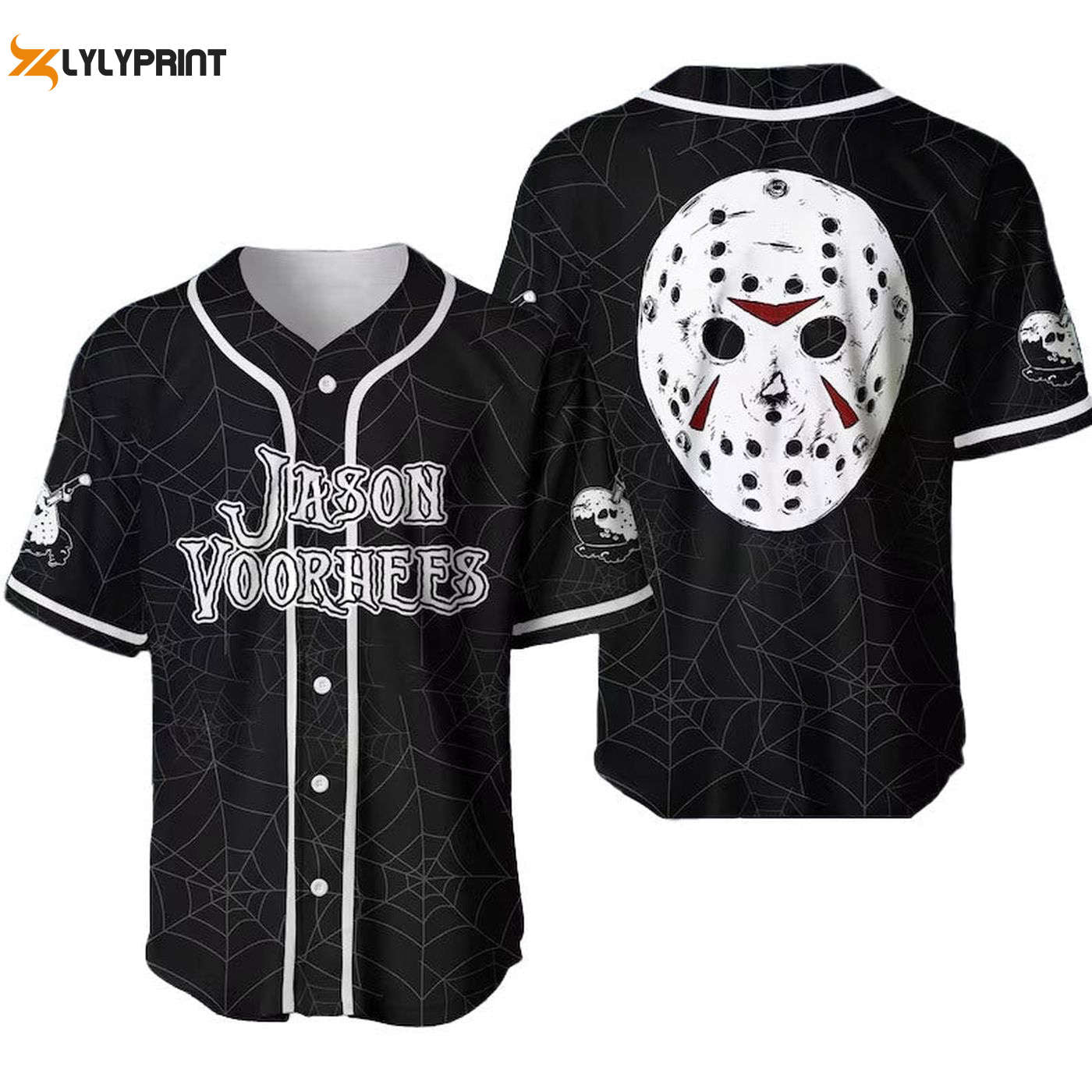 Jason Voorhees Spider Baseball Jersey - Gift for Men Women - Gift for Men Women - lylyprint.com baseball jersey product view 1
