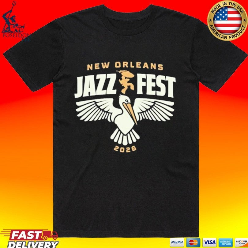 Jazz Fest Jazz Fest Red Bayou Bird T-shirt Unisex T-shirt, Sweatshirt, Hoodie, Long Sleeve Tee - T-Shirt, Sweatshirt, Hoodie