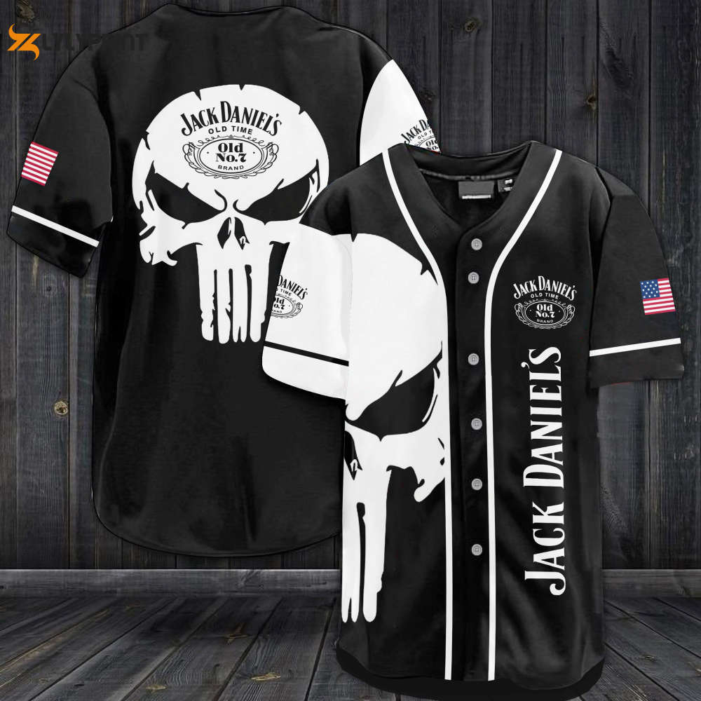 JD Old Time Skull Pattern All Over Print 3D Unisex Baseball Jersey - lylyprint.com baseball jersey product view 1