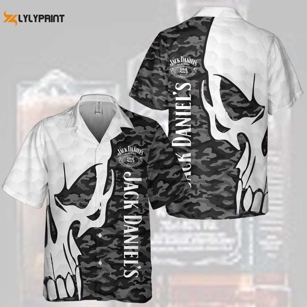 JD Old Time Skull Pattern All Over Print Camo Unisex Baseball Jersey - lylyprint.com baseball jersey product view 1