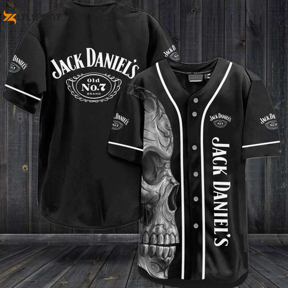 JD Skull Baseball Jersey - lylyprint.com baseball jersey product view 1