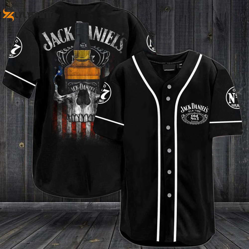 JD Skull Usa Flag All Over Print Unisex Baseball Jersey - lylyprint.com baseball jersey product view 1