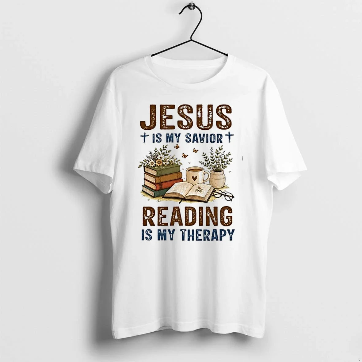 Jesus Is My Savior Book Reading Therapy 0 Sweater - Adult & Kids T-Shirts, Sweatshirts & Hoodies apparel design preview 1