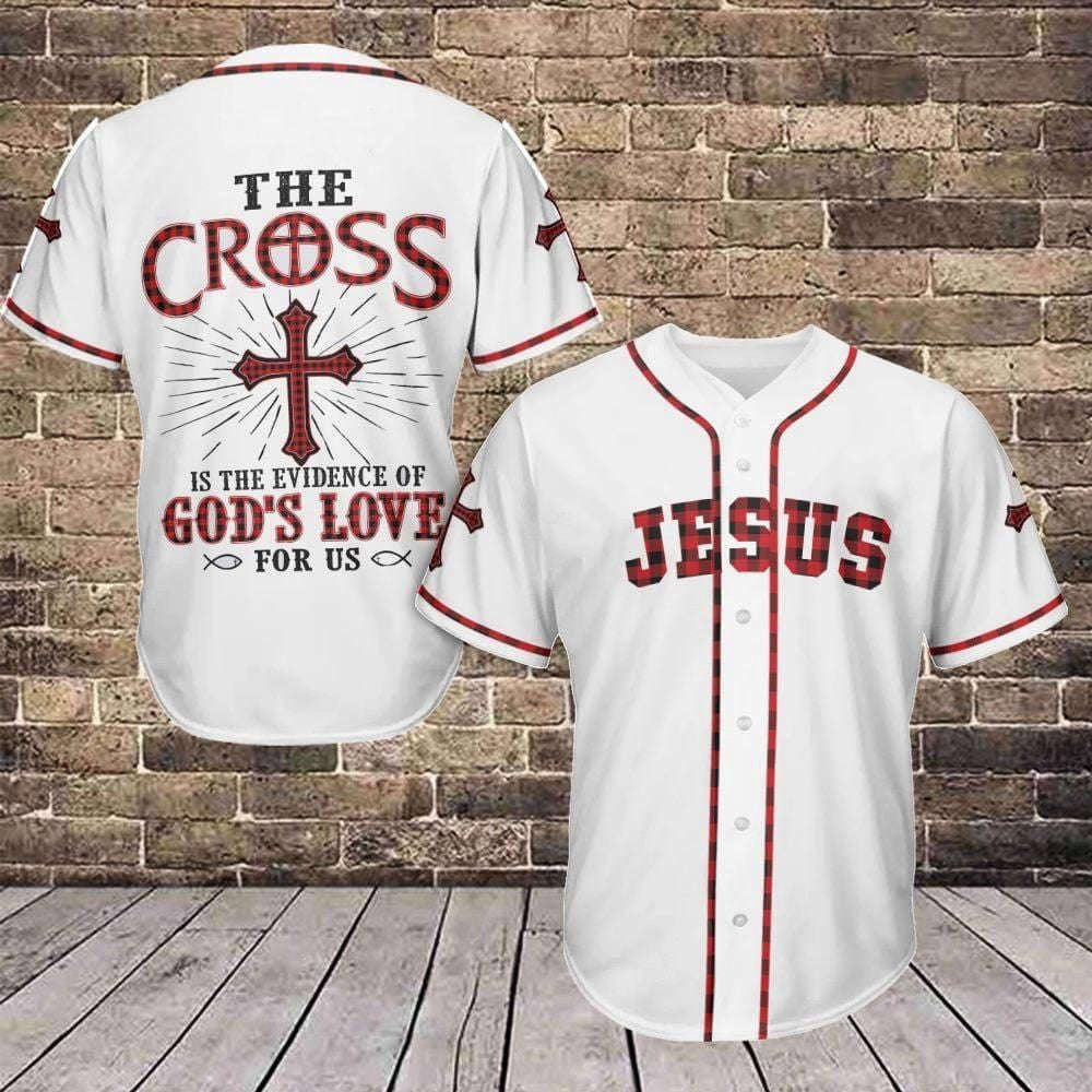 Jesus - The Cross God's Love Baseball Jersey - Aopprinter baseball jersey product view 2