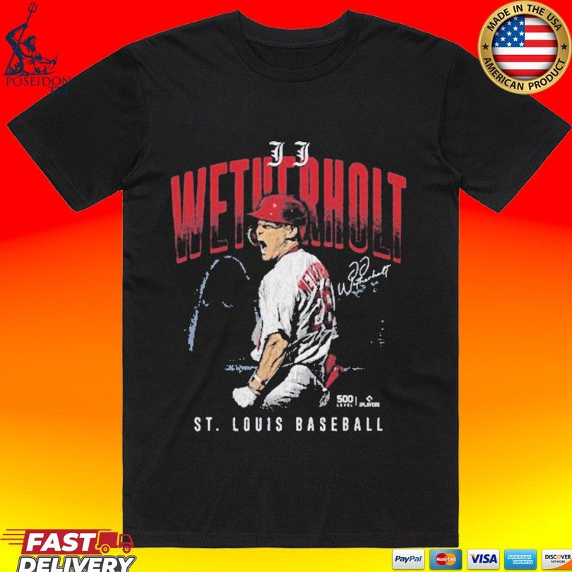 Jj Wetherholt Player St. Louis Cardinals Baseball Signature Skyline City T-shirt Unisex T-shirt, Sweatshirt, Hoodie, Long Sleeve Tee - T-Shirt, Sweatshirt, Hoodie