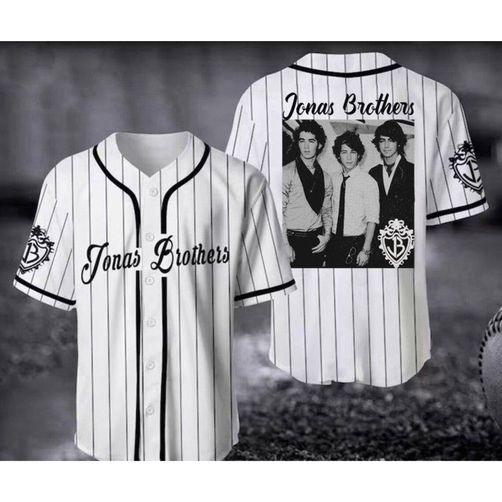Jonas Brothers 5 Album 1 Night Concert Baseball Jersey - The Tour 2023 Merch & Rock Band Gift - Aopprinter baseball jersey product view 1