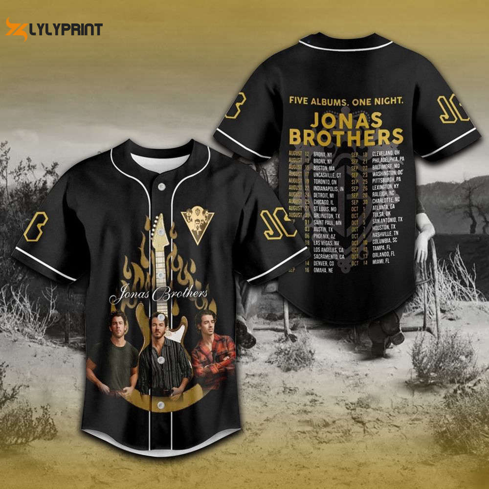 Jonas Brothers Baseball Jersey For Men Women, Jonas Brothers Tour Jersey - lylyprint.com baseball jersey product view 1