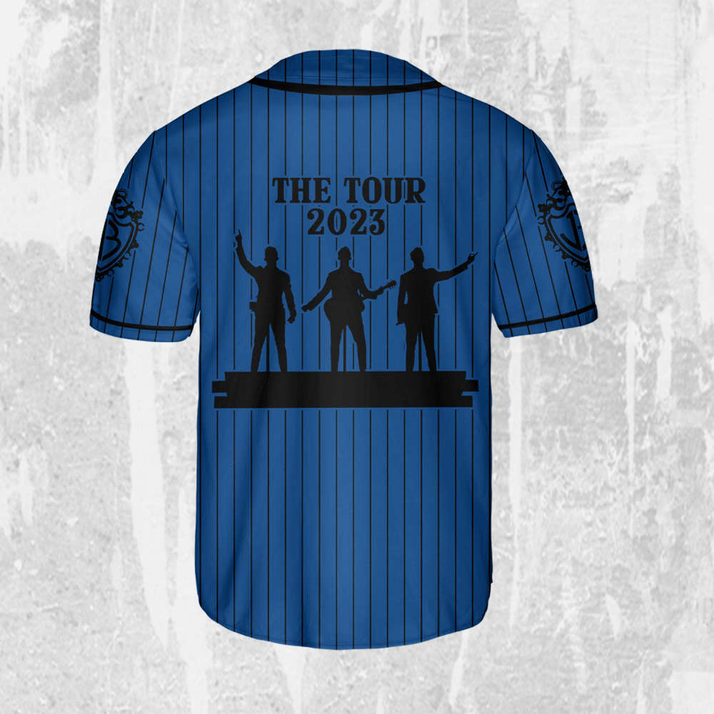 Jonas Brothers The Tour 2023 Blue Jersey, Jonas Brothers Baseball Jersey - lylyprint.com baseball jersey product view 3