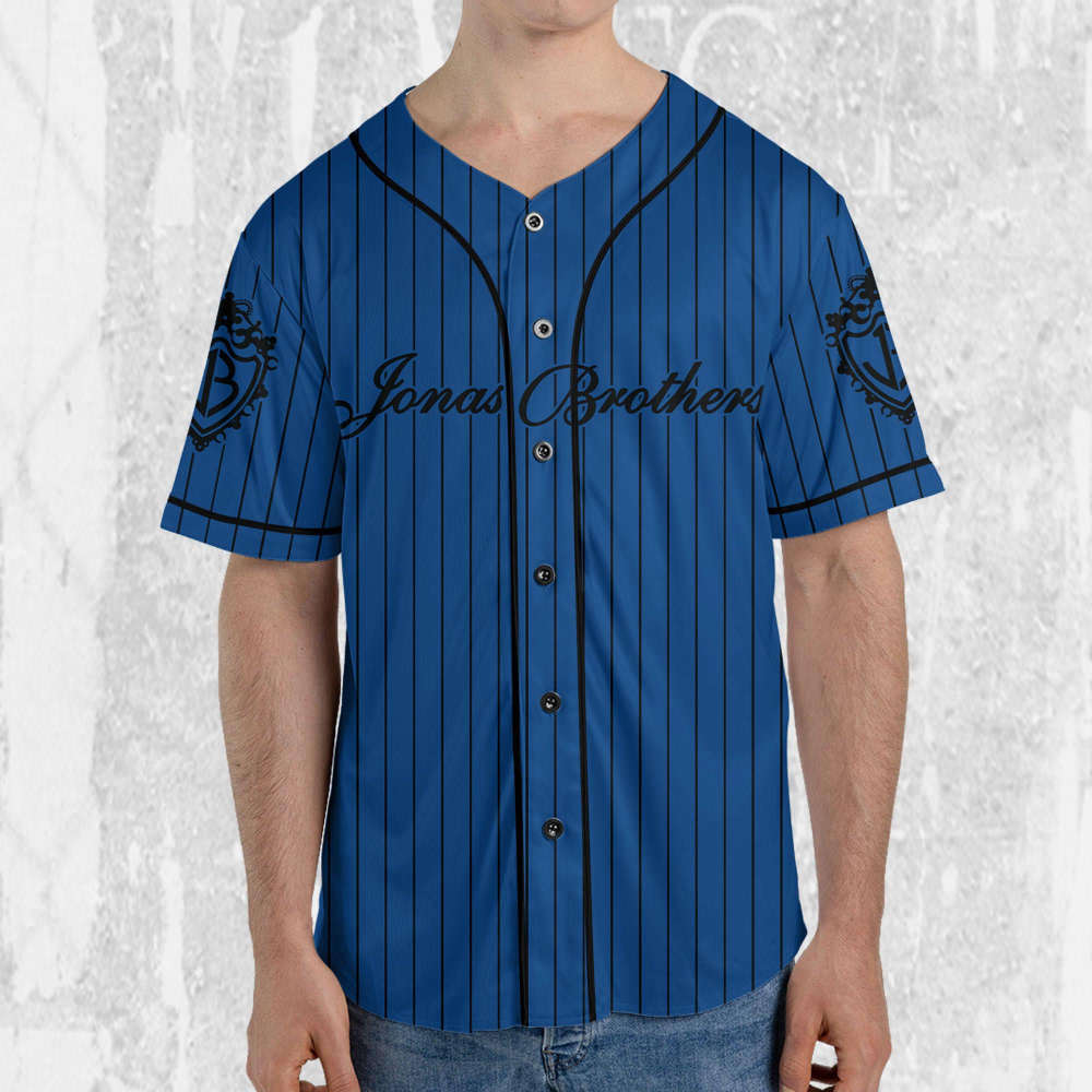 Jonas Brothers The Tour 2023 Blue Jersey, Jonas Brothers Baseball Jersey - lylyprint.com baseball jersey product view 4