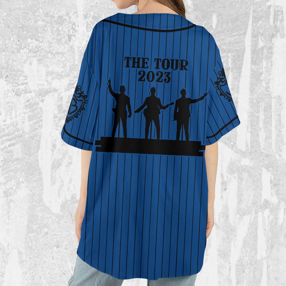 Jonas Brothers The Tour 2023 Blue Jersey, Jonas Brothers Baseball Jersey - lylyprint.com baseball jersey product view 5