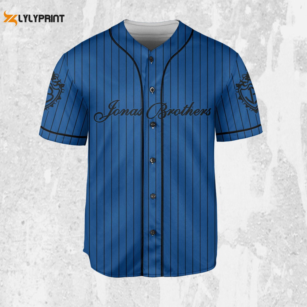 Jonas Brothers The Tour 2023 Blue Jersey, Jonas Brothers Baseball Jersey - lylyprint.com baseball jersey product view 1