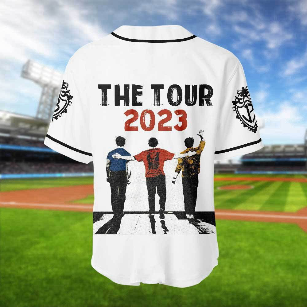 Jonas Brothers Tour 2023 Baseball Jersey: 5 Album Concert Shirt Joe Jonas Merch - Perfect Gift for Fans! - Aopprinter baseball jersey product view 2
