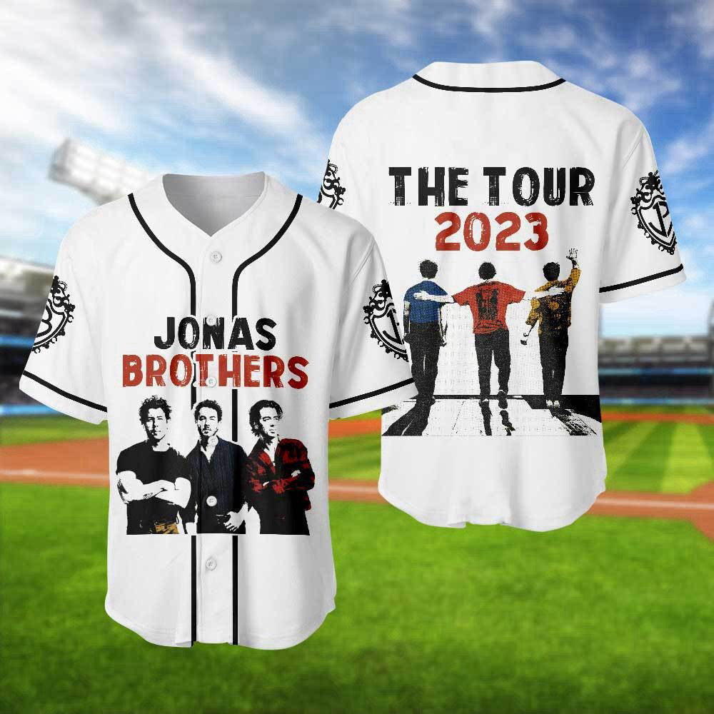 Jonas Brothers Tour 2023 Baseball Jersey: 5 Album Concert Shirt Joe Jonas Merch - Perfect Gift for Fans! - Aopprinter baseball jersey product view 1