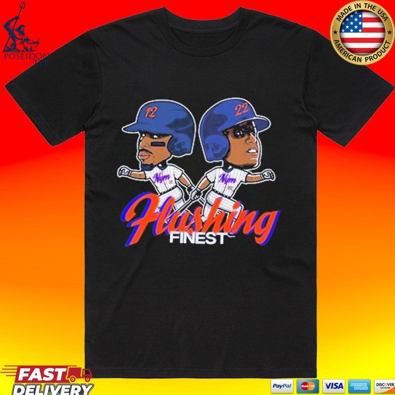 Juan Soto And Francisco Lindor Flushing Finest T-shirt Unisex T-shirt, Sweatshirt, Hoodie, Long Sleeve Tee - T-Shirt, Sweatshirt, Hoodie
