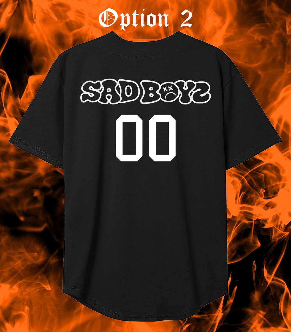 Junior H Sad Boy Baseball Jersey - lylyprint.com baseball jersey product view 4