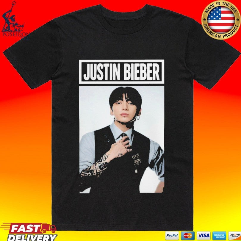 Justin Bieber Jungkook Suit Poster T-shirt Unisex T-shirt, Sweatshirt, Hoodie, Long Sleeve Tee - T-Shirt, Sweatshirt, Hoodie
