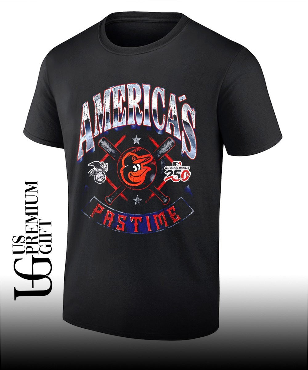Baltimore Orioles baseball Americana 250th Pastime celebrating logo shirt Unisex T-shirt, Sweatshirt, Hoodie, Long Sleeve Tee - T-Shirt, Sweatshirt, Hoodie