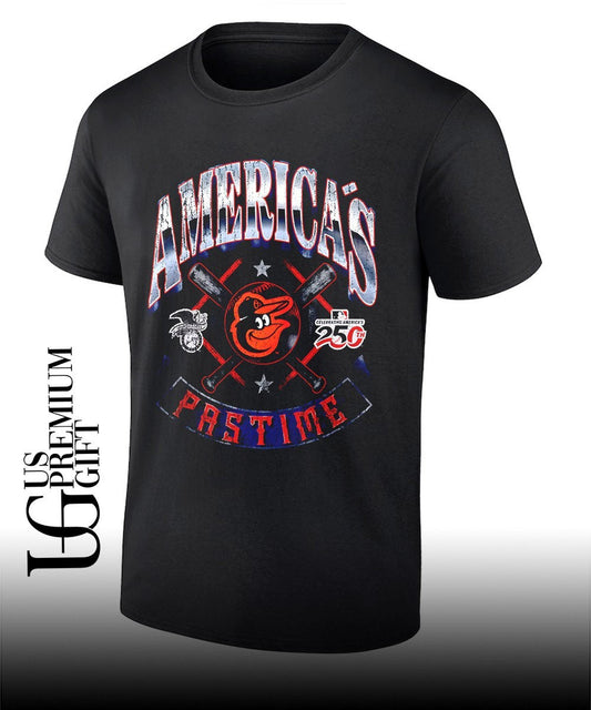 Baltimore Orioles baseball Americana 250th Pastime celebrating logo shirt Unisex T-shirt, Sweatshirt, Hoodie, Long Sleeve Tee - T-Shirt, Sweatshirt, Hoodie