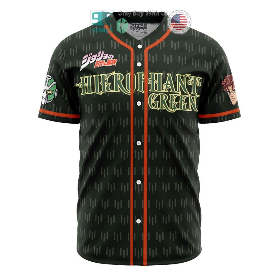 BEST Kakyoin Hierophant Green Jojo's Bizarre Adventure Baseball Jersey baseball jersey product view 1