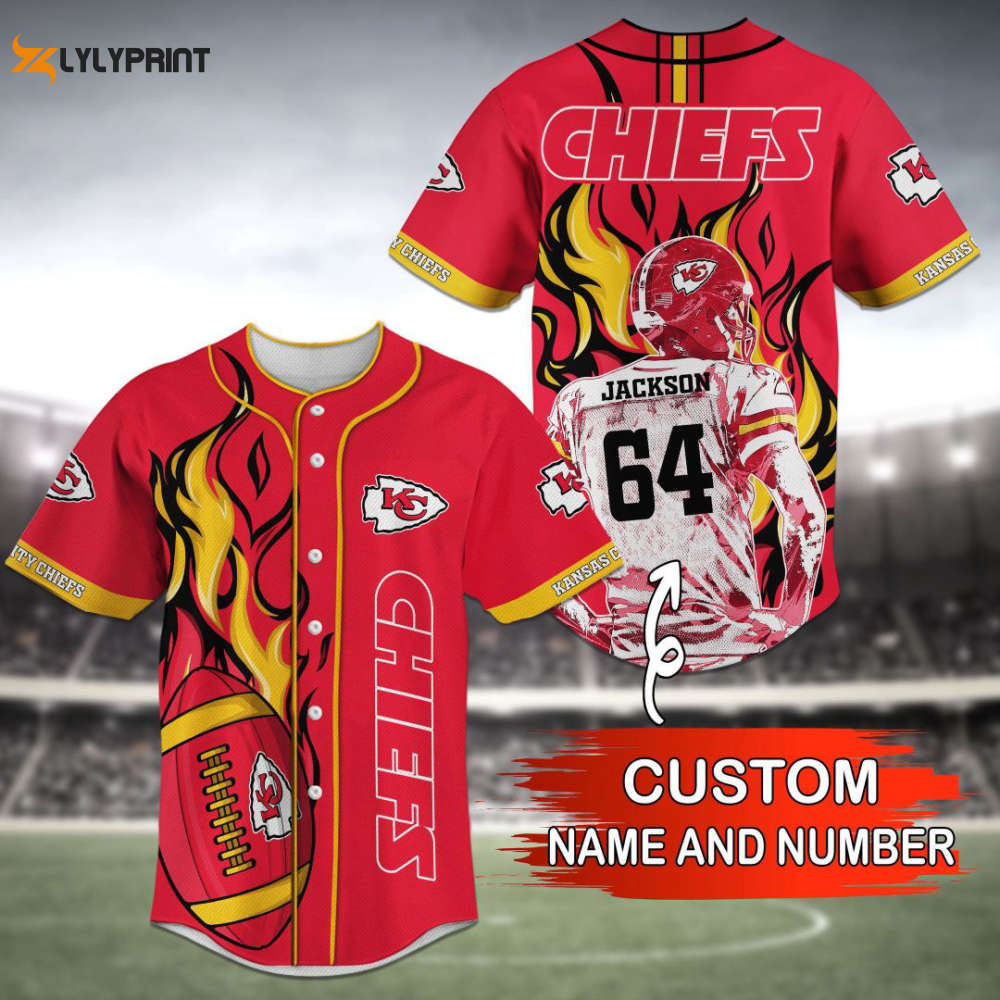 Kansas City Chiefs Baseball Jersey Personalized 2023 BJ0217 - lylyprint.com baseball jersey product view 1