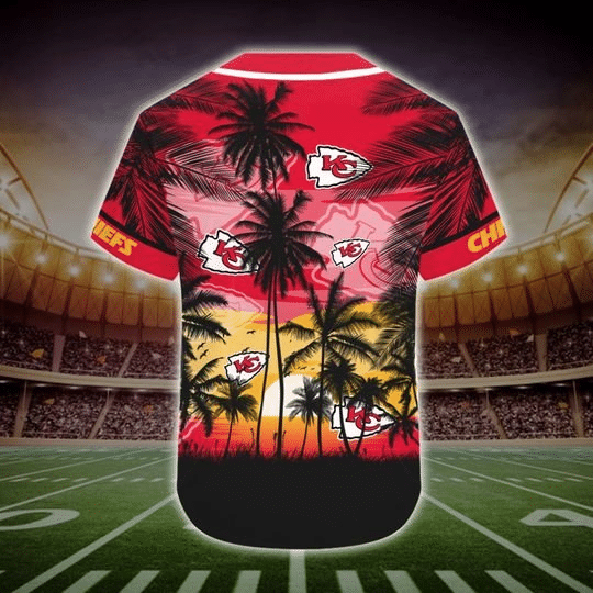 Kansas City Chiefs Tropical Baseball Jersey Gifts for Fans - lylyprint.com baseball jersey product view 4