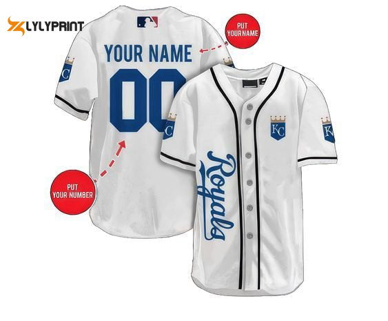 Kansas City Royals Baseball Jersey BJ0008 - lylyprint.com baseball jersey product view 1