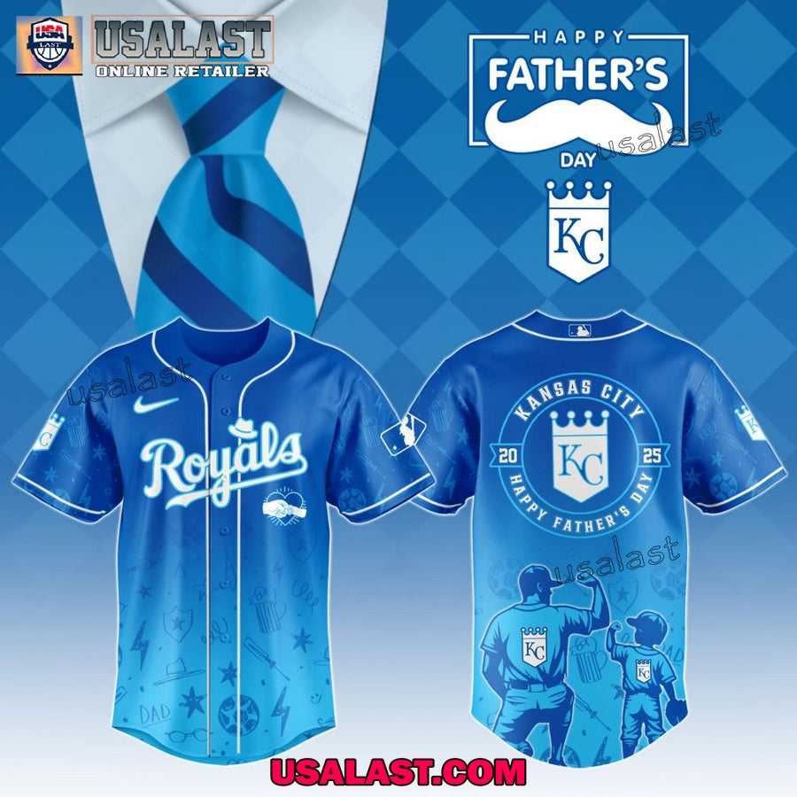 Kansas City Royals Happy Father’s Day 2025 Baseball Jersey baseball jersey product view 1