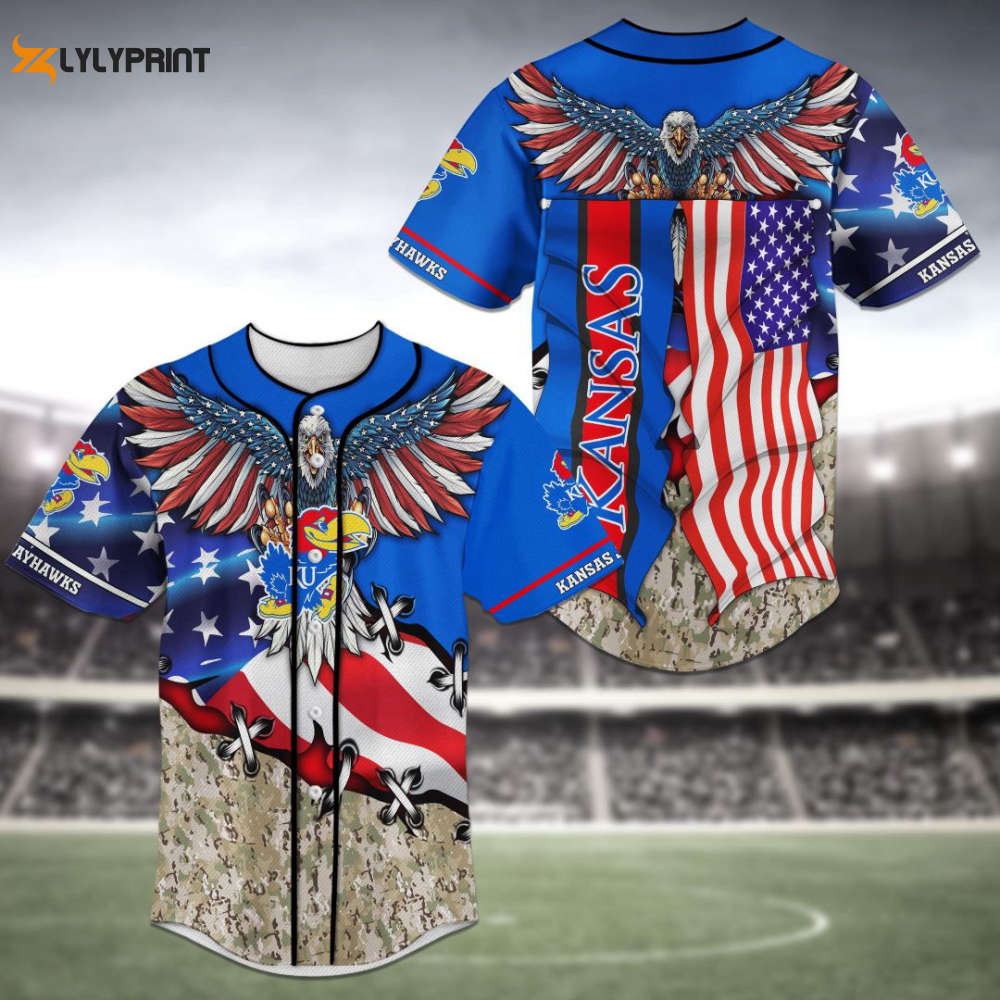 Kansas Jayhawks Baseball Jersey - lylyprint.com baseball jersey product view 1