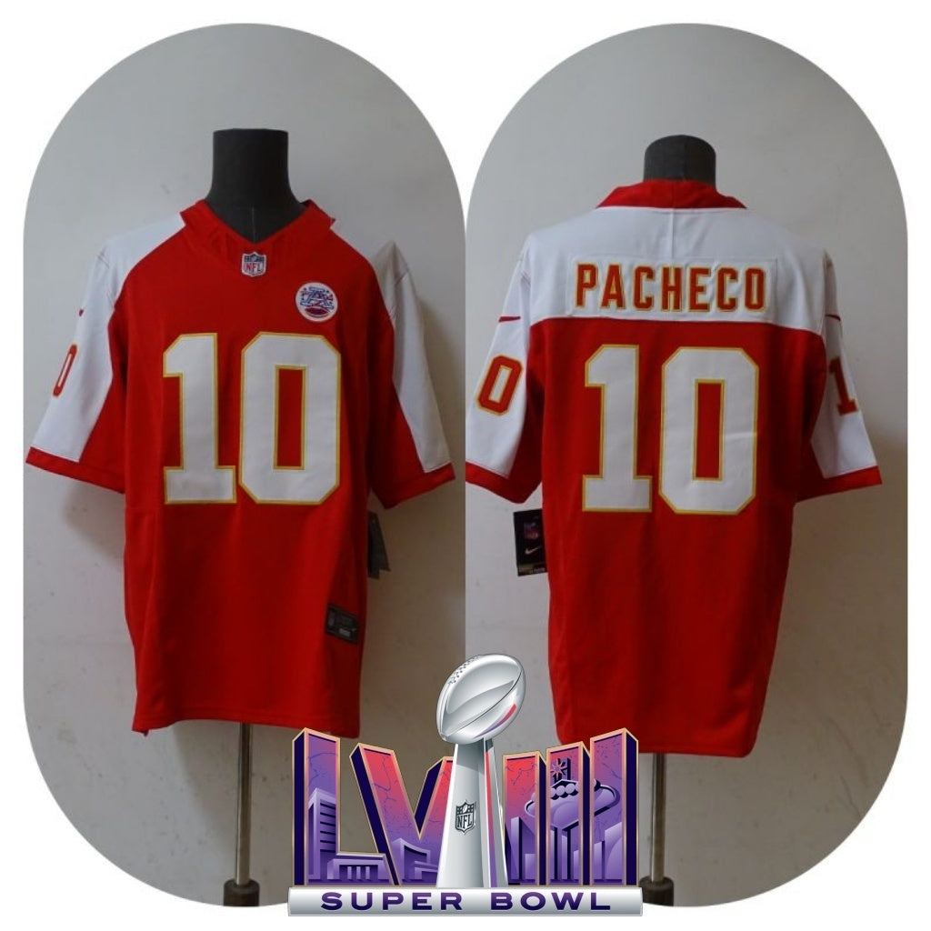 kansas city chiefs #10 isiah pacheco Chiefs 4 Edition Football Jersey football jersey product view 1