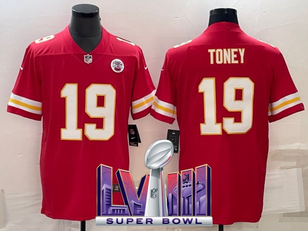 kansas city chiefs #19 kadarius toney red V2 9b Football Jersey football jersey product view 1