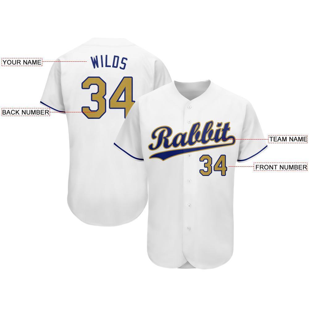 Custom White Old Gold-Royal Baseball Jersey baseball jersey product view 3