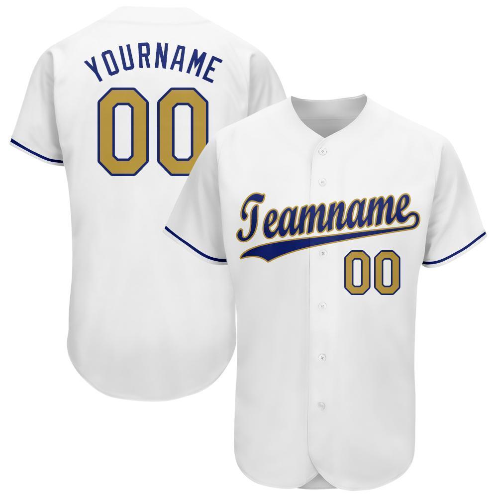 Custom White Old Gold-Royal Baseball Jersey baseball jersey product view 1