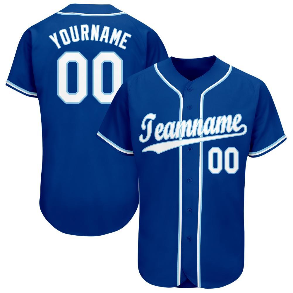 Custom Royal White-Light Blue Baseball Jersey baseball jersey product view 1