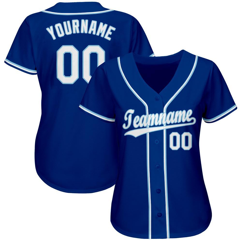 Custom Royal White-Light Blue Baseball Jersey baseball jersey product view 3