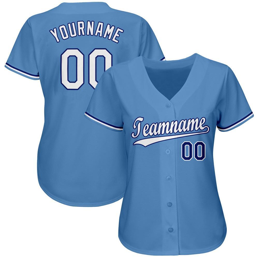 Custom Light Blue White-Royal Baseball Jersey baseball jersey product view 2