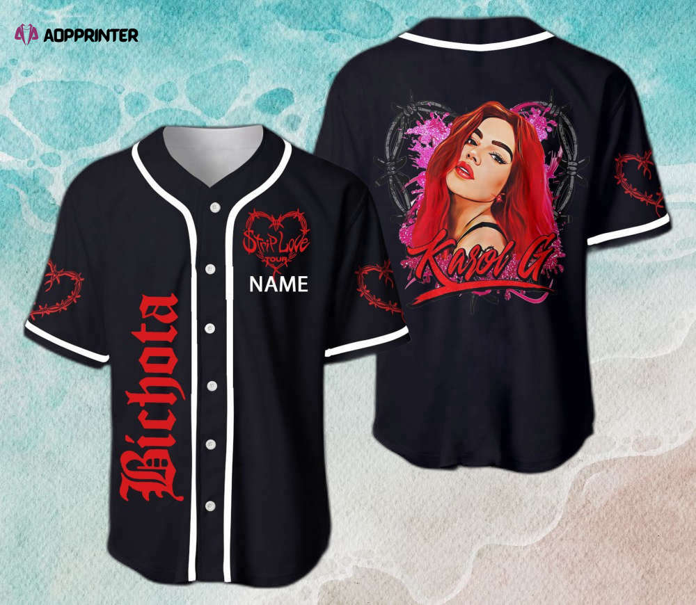 Karol G Las Bichotas & Strip Love Tour Baseball Jerseys baseball jersey product view 1