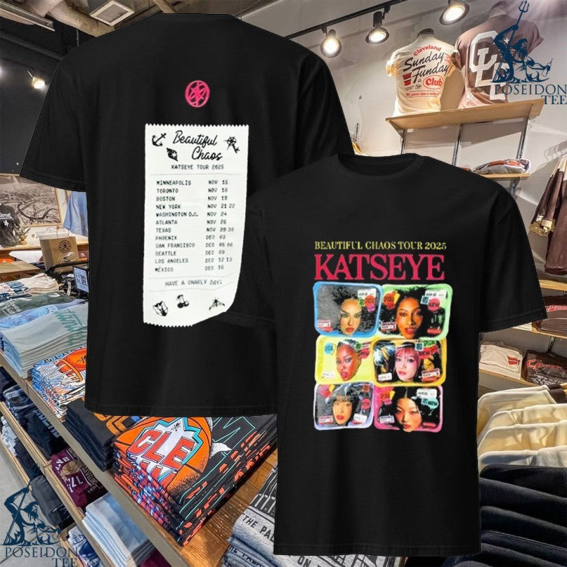 Katseye Beautiful Chaos Routing Tour 2025 T-shirt Unisex T-shirt, Sweatshirt, Hoodie, Long Sleeve Tee - T-Shirt, Sweatshirt, Hoodie