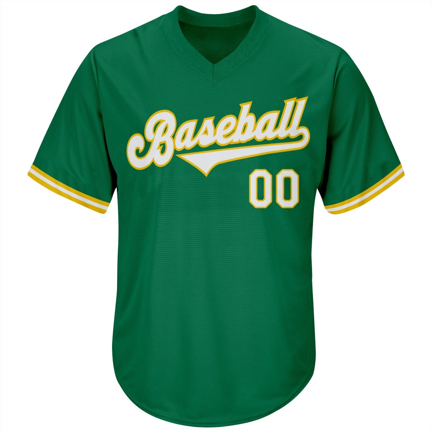 Custom Kelly Green White-Gold Authentic Throwback Rib-Knit Baseball Jersey Shirt baseball jersey product view 2